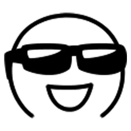 óculos escuros emoji, óculos pretos sorridente