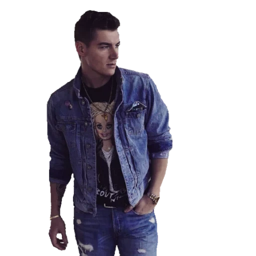 guy, jean jacket, fashionable men's jeans, stylish men's clothing, denim jacket men's