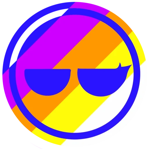 logo, lgbt symbol, smiley brille, neon smiley, 8 bit bravo schritt
