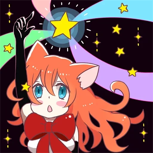 cat, anime, magic cat, chibi uchiko