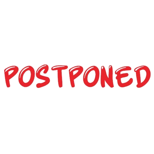 текст, a logo, человек, postponed, postponement
