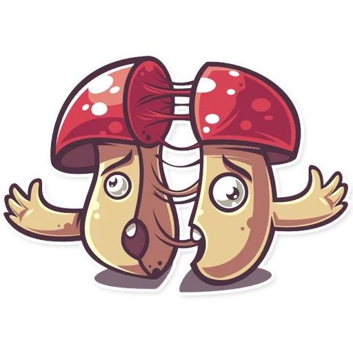 champignons, amanita spp, mignons champignons, stickers champignons, motifs mignons de champignons