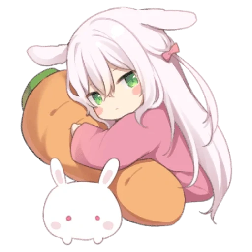 nekan, sem chibi, anime bunny, coelho chibi, anime bunny girl