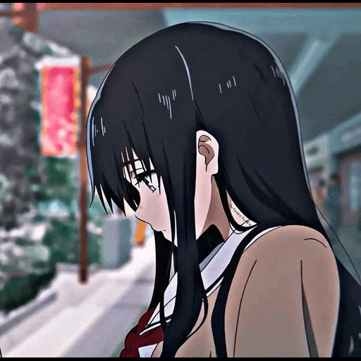 figura, menina anime, animação triste, menina de anime escura