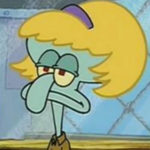 squidward, meme di spongebob, elenco degli amici, parrucca squidward, pantaloni spongebob square
