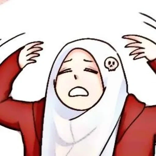 young woman, hijab anime, hijab anime