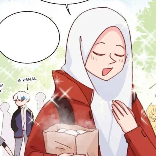 animación, anime girl, anime muslim, personajes de animación, animación de cabeza de cereza