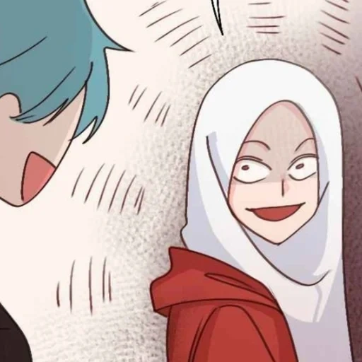 anime, anime, junge frau, komik anime, sakura hijab anime