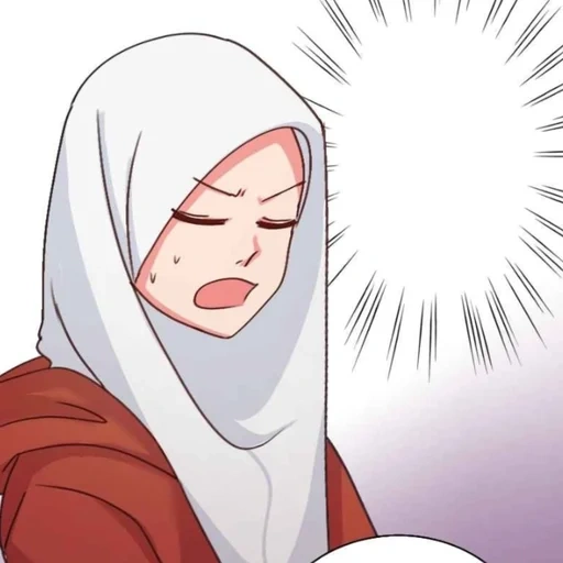 anime, young woman, anime muslim, markwing characters, sakura hijab anime