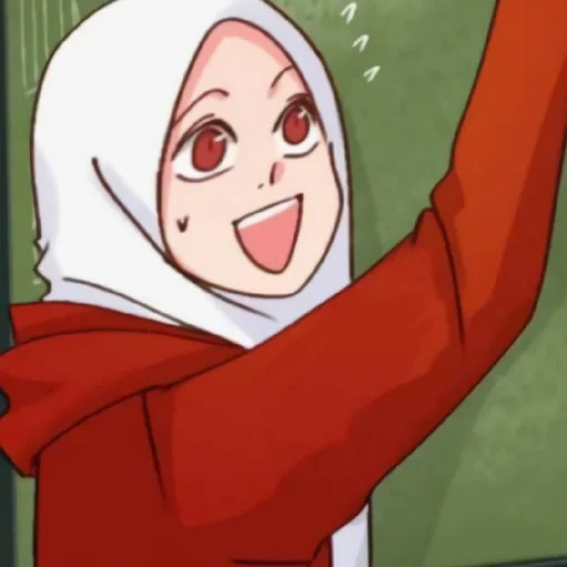 anime, anime, mujer joven, anime musulmán, madloki arisan
