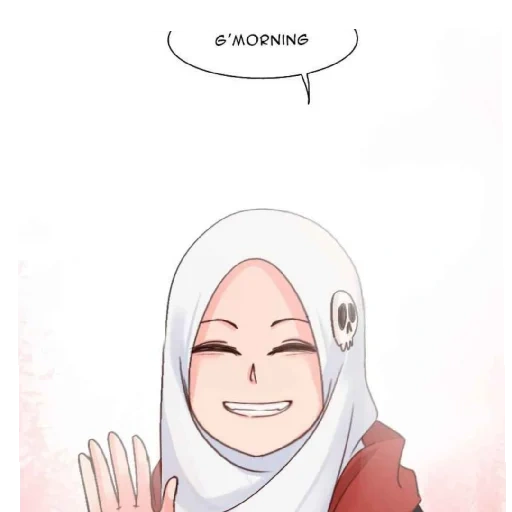 anime, girl, anime muslim, madloki arisan, cherry blossom hijab animation