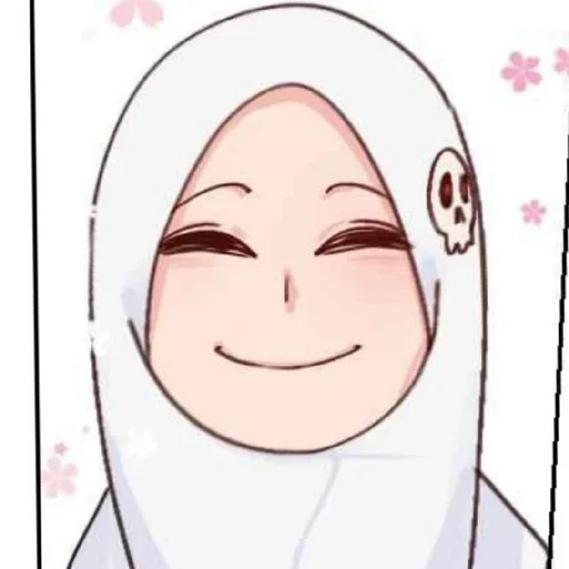 asiático, muçulmano, kartun, jovem, sakura hijab anime