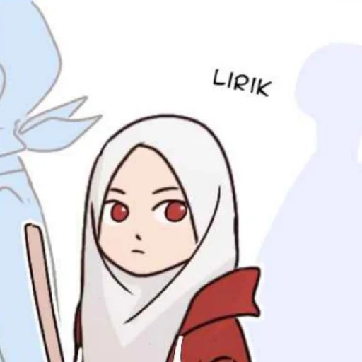 girl, animation art, lovely cartoon, cartoon character, cherry blossom hijab animation