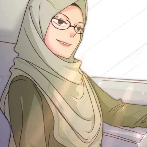 girl, cover vector, hijab cartoon, tian muslim
