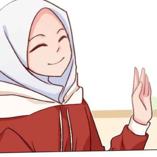 musulmano, giovane donna, anime musulmano, madloki arisan, sakura hijab anime