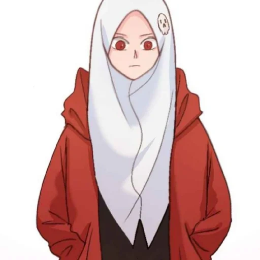 animation art, anime girl, hijab cartoon, anime hijab cb, anime girl painting