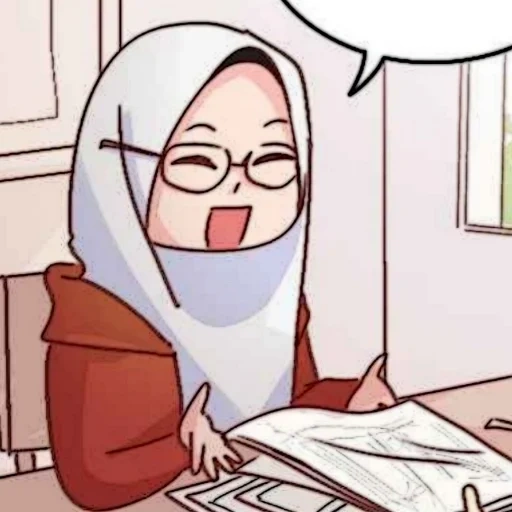 anime, chica, mujeres musulmanas, anime muslim, animación de cabeza de cereza