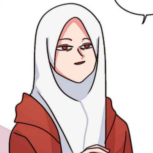 chica, anime muslim, hijab cartoon, madloki arisan, animación de cabeza de cereza