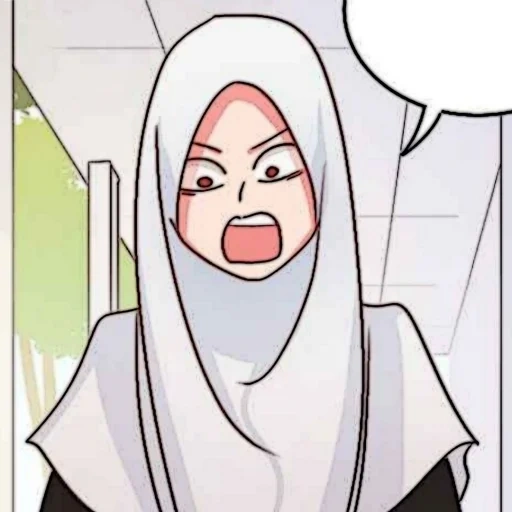 anime, chica, hijab cartoon, personajes de animación, animación de cabeza de cereza