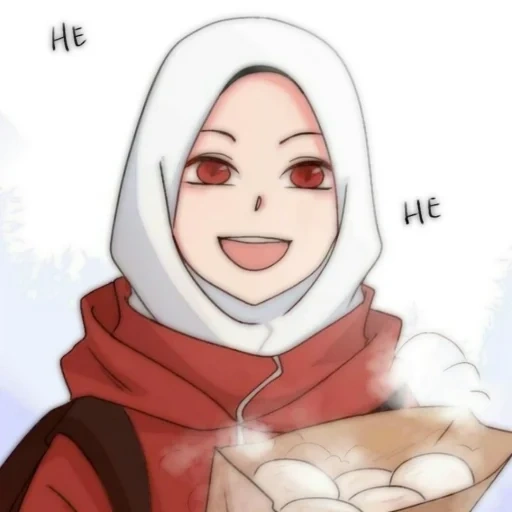 anime, mujer joven, anime musulmán, dibujos animados de hijab, madloki arisan