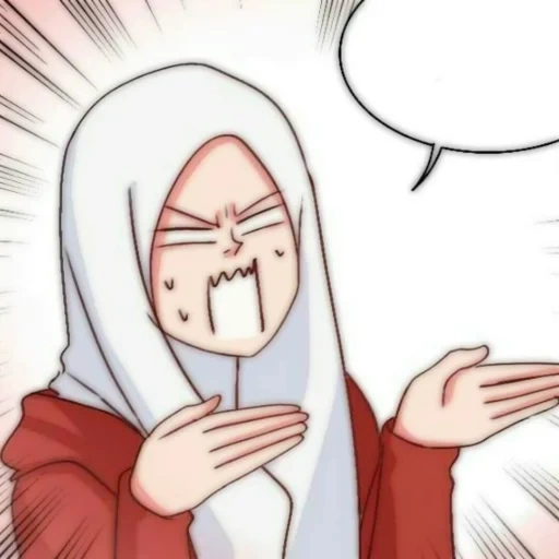 anime, anime, arte de anime, madloki arisan, sakura hijab anime