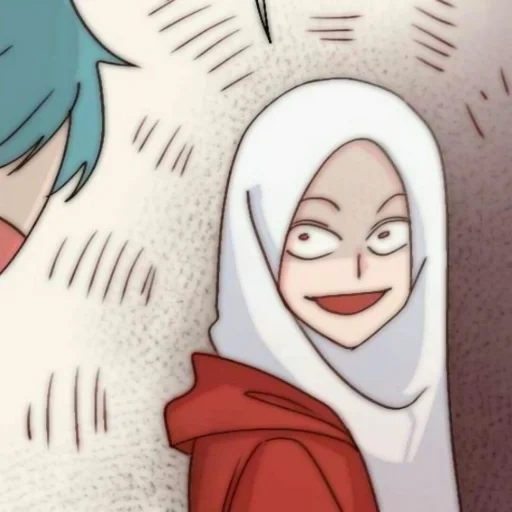 anime, anime, jovem, anime komik, hijabi cartoon hent4i
