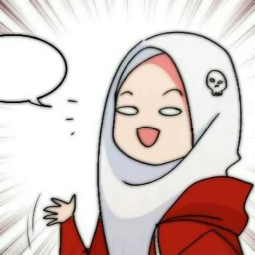 anime, asiatico, giovane donna, sakura hijab anime, cartoon hijabi hent4i