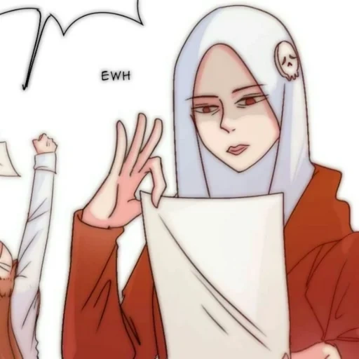 anime, hijabólico, arte de anime, chica anime, kawaii hijab