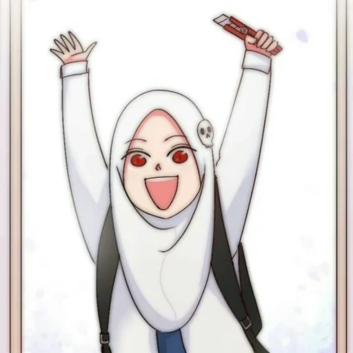 anime, the girl, anime girl, anime muslim, hijab cartoon