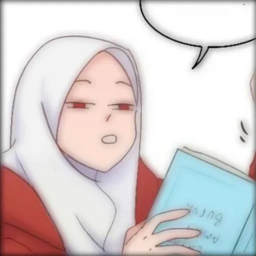 anime, anime mignon, anime de tête d'hijab, anime girl, personnages d'anime