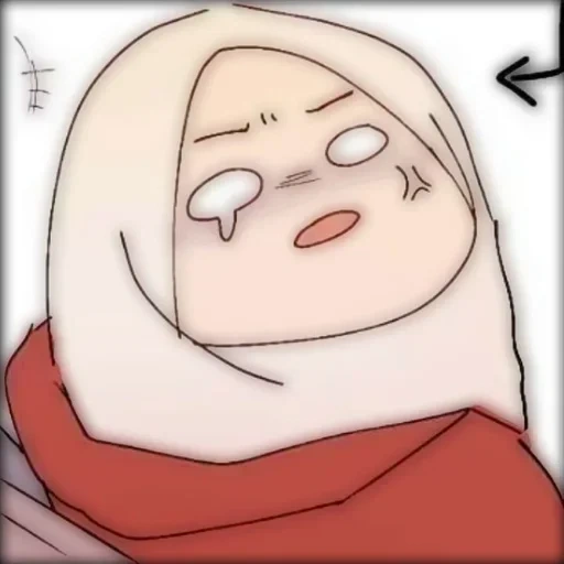 anime, asiático, humano, rosto do anime, anime hijab