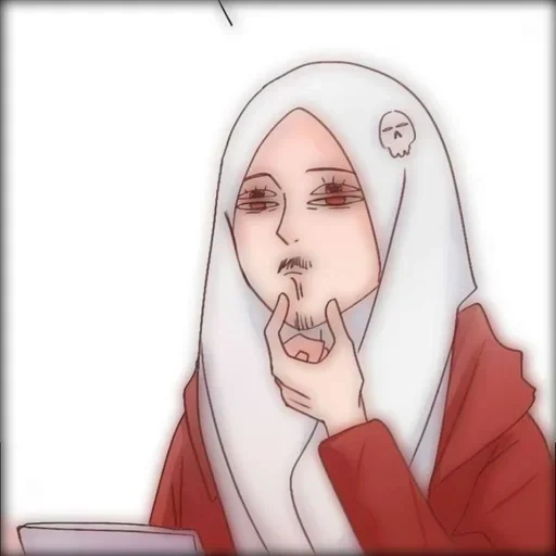 young woman, kawaii hijab, hijab anime, anime girl, madloki arisan