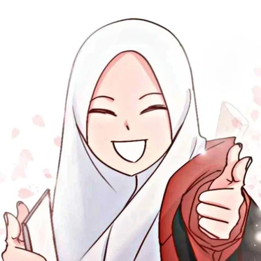 аниме, хиджаб аниме, hijab cartoon, персонажи аниме, аниме арты милые