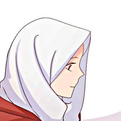 mujer joven, anime lindo, anime de hijab, chicas de anime, dibujo de anime