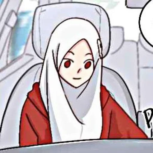 art de l'anime, anime mignon, anime de tête d'hijab, anime girl, personnages d'anime