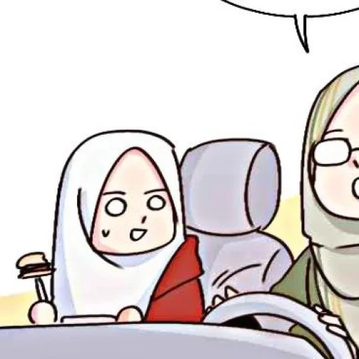 filles, anime girl, anime de dessin animé, ulim faristasi, fille à tête d'hijab