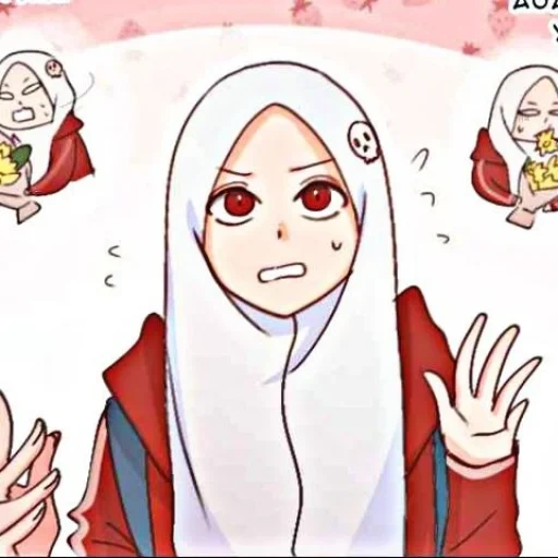 anime, filles, anime mignon, anime de tête d'hijab, personnages d'anime
