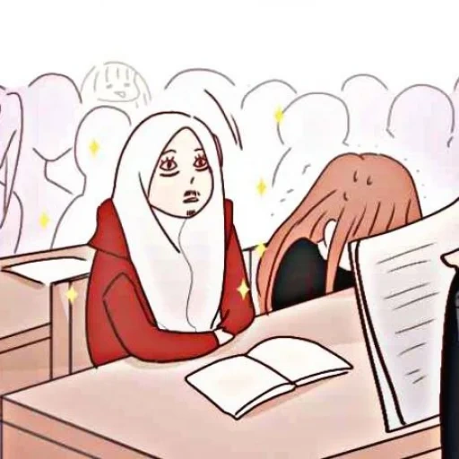 anime, art de l'anime, anime anime, anime de tête d'hijab, personnages d'anime