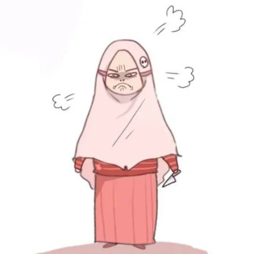 chica, anime hijab, anime muslim, animación indonesia, pintura de gato musulmán