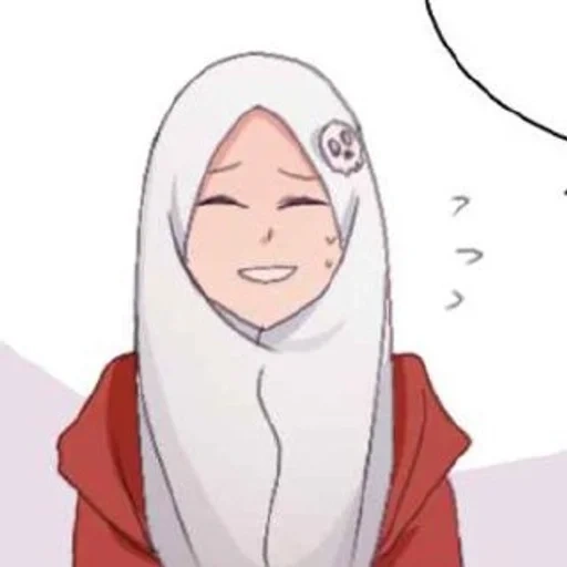 asiático, anime, cabeza de kavai, anime muslim, animación de cabeza de cereza