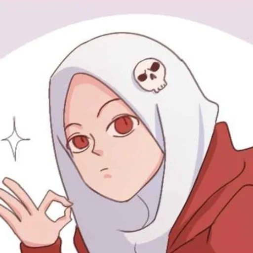 аниме, твиттер, рисунок, hijab cartoon, madloki arisan