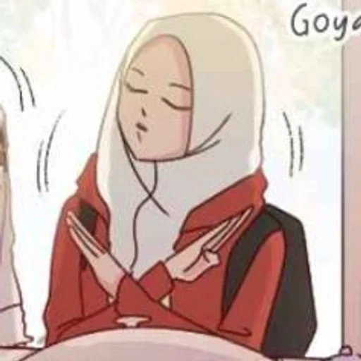 asiático, anime, anime, anime de desenho animado, sakura hijab anime