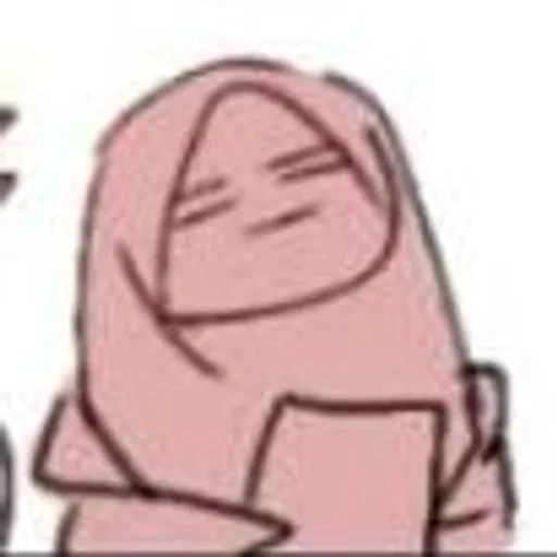 kartun, jovem, muçulmano, hijab muçulmano, anime muçulmano rosa