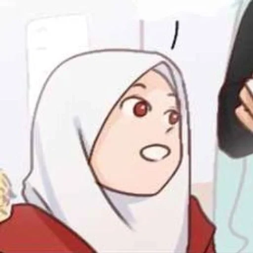 anime, девушка, hijab cartoon, madloki arisan, сакура хиджаб аниме