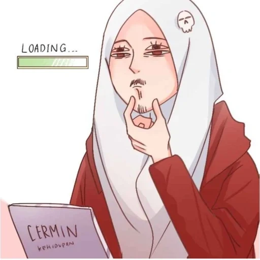 anime, gadis, seni animasi, anime muslim, lukisan gadis anime