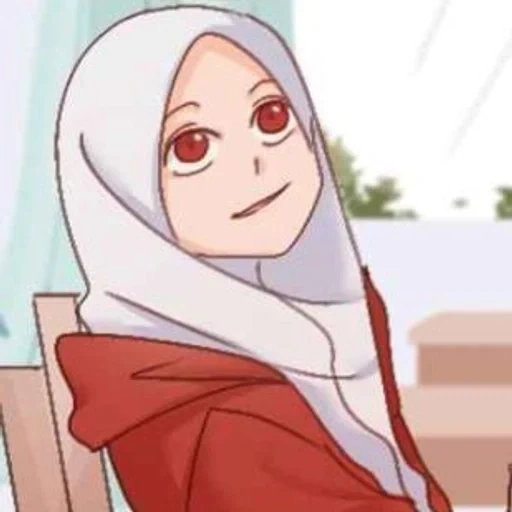 anime, chica, anime muslim, animación de dibujos animados, madloki arisan