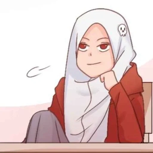 gadis, seni animasi, anime muslim, anime kartun, hijab cartoon