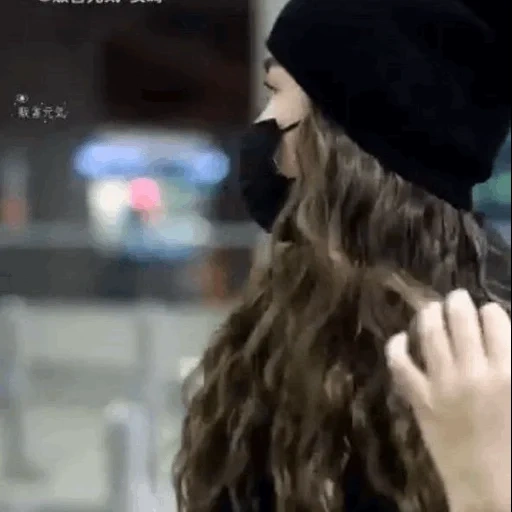 girl, bini hat, long hair, a hat with hair, a hat with hair