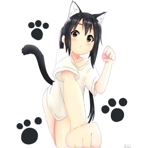 anime girl, cartoon cat, anime girl neko, anime girl cat, wildcat in little yellow