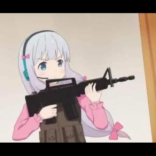 anime, anime, seni anime, pistol anime, anime dengan pistol